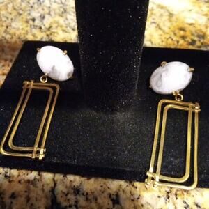 Lindsay Lewis Brass Donna Earrings Vintage Retro Modern Geometric Jewelry